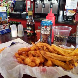 Hand cut fries, crispy shrimp, huge drink selection, and a delightfully sassy bartender. What's not to like? Hand cut fries, crispy shrimp, huge drink selection, and a delightfully sassy bartender. What's not to like?