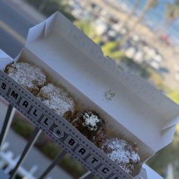 Ocean side spread in Oceanside. Two French toast, a cookies and cream, and blueberry.