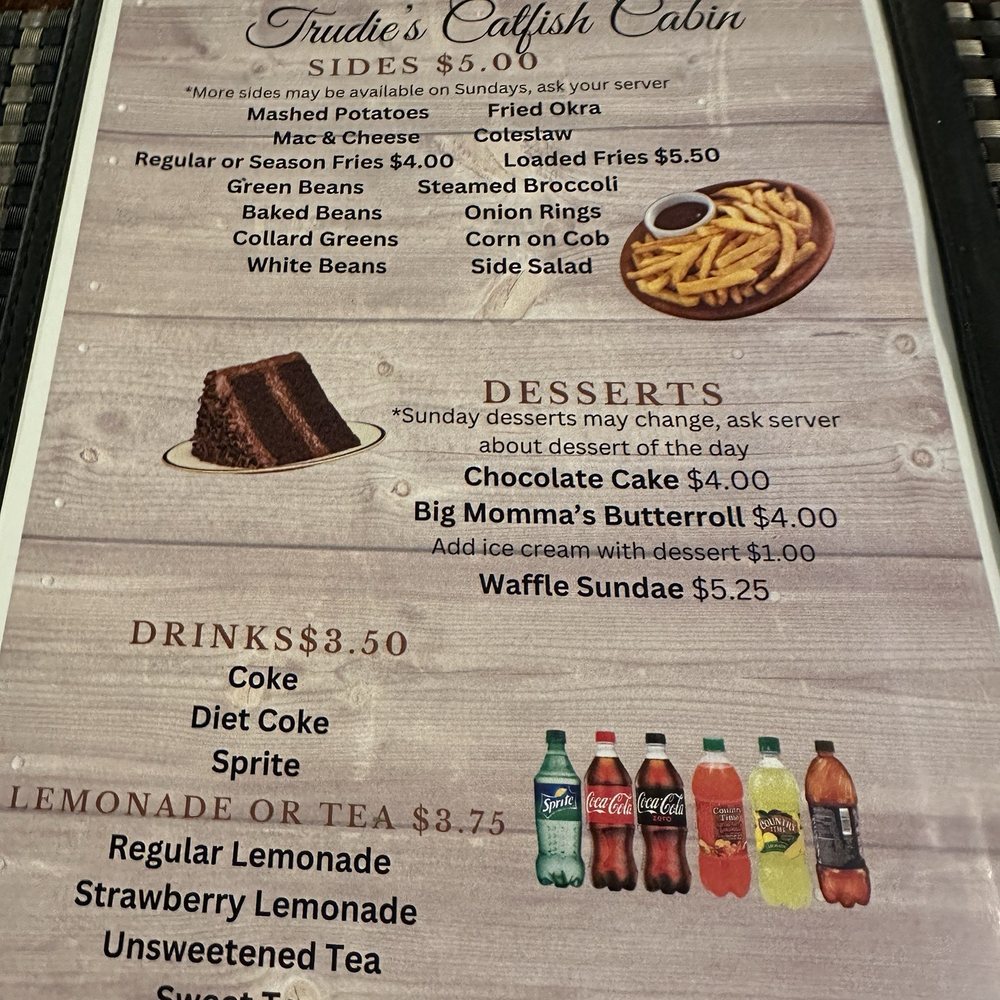 Trudie’s Catfish Cabin - Menu - Barbeque Near Me - Arlington, Tennessee Trudie’s Catfish Cabin - Menu - Barbeque Near Me - Arlington, Tennessee