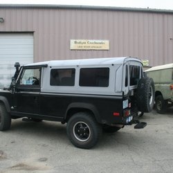 Badger II GK top on a 2 door Defender 110. The top is Orion Grey Twillfast with charcoal tint windows.