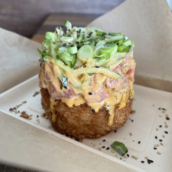FISH DISTRICT - Poke rice cake - Seafood Near Me - San Diego, California FISH DISTRICT - Poke rice cake - Seafood Near Me - San Diego, California