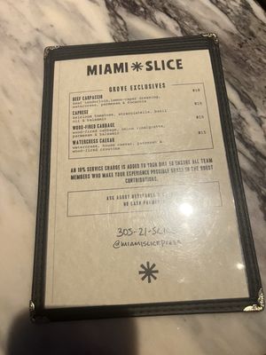 Menu photo 2 Miami Slice Miami, FL