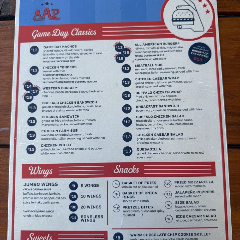 All American Pub - Menu - New American Near Me - Charlotte, North Carolina