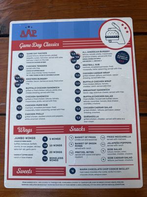 Menu photo 1 All American Pub Charlotte, NC Menu photo 1 All American Pub Charlotte, NC