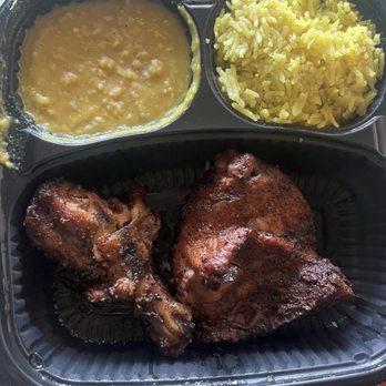 Smoke'N Ash BBQ - Awaze BBQ chicken plate with spiced rice pilaf & split pea stew to go. - Barbeque Near Me - Arlington, Texas