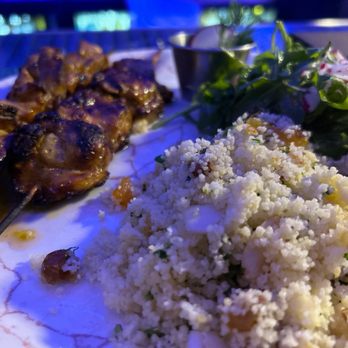 ELIA - Chicken Skewers with Arugula salad and couscous - Greek Near Me - Walnut Creek, California