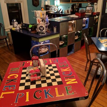 The Pickle Nickel - a checkered table and chairs - American Near Me - Dillsburg, Pennsylvania The Pickle Nickel - a checkered table and chairs - American Near Me - Dillsburg, Pennsylvania