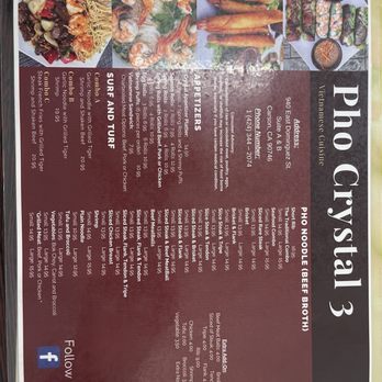 Pho Crystal - Menu - Vietnamese Near Me - Carson, California