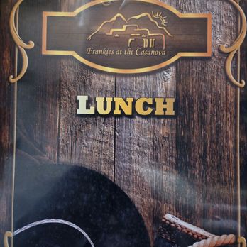 Frankie's at the Cassanova - Menu front - New American Near Me - Pecos, New Mexico