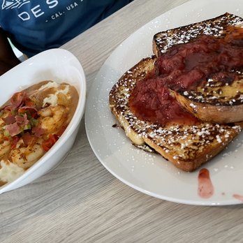 Biscuits & Jams - Shrimp and Grits and a side of Strawberry French Toast - Breakfast & Brunch Near Me - Bartlett, Tennessee Biscuits & Jams - Shrimp and Grits and a side of Strawberry French Toast - Breakfast & Brunch Near Me - Bartlett, Tennessee
