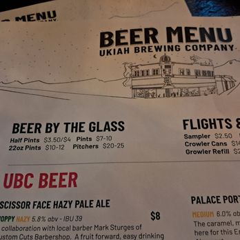 Ukiah Brewing Company - Menu - Breweries Near Me - Ukiah, California Ukiah Brewing Company - Menu - Breweries Near Me - Ukiah, California