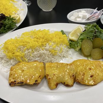 Cafe Ferdosi - Joojeh Kebab one skewer - Persian/Iranian Near Me - Durham, North Carolina