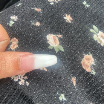 KN Nail Spa - This is supposed to be ombré looks like long French tip?!?!? - Nail Salons Near Me - Hurst, Texas