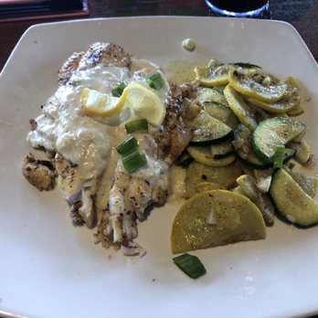 Shaggy's Pass Harbor - Crab Stuffed Flounder with Sautéed Veggies - Seafood Near Me - Pass Christian, Mississippi Shaggy's Pass Harbor - Crab Stuffed Flounder with Sautéed Veggies - Seafood Near Me - Pass Christian, Mississippi