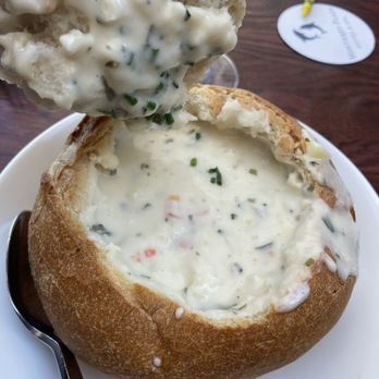 Schooners Monterey - Coastal Clam Chowder Bread Bowl - Seafood Near Me - Monterey, California Schooners Monterey - Coastal Clam Chowder Bread Bowl - Seafood Near Me - Monterey, California
