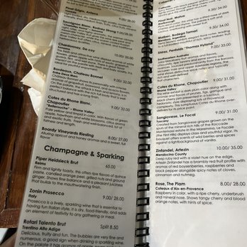 The Regent - Drink menu (wine and champagne) - Thai Near Me - Washington, DC, District of Columbia