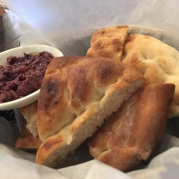 Maya Bistro - Scrumptious complementary Turkish Bread! Tastes like Focaccia and got another round of it to soak up the delicious dips! - Mediterranean Near Me - Arlington, Virginia
