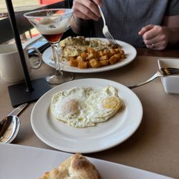 Focaccia with sausage gravy