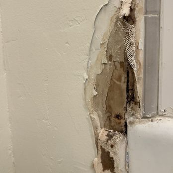 Hole In the Wall - Before: Water damage in our bathroom wall - Drywall Installation & Repair Near Me Hole In the Wall - Before: Water damage in our bathroom wall - Drywall Installation & Repair Near Me