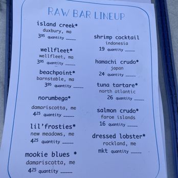 Little Whale - raw bar menu - Bars Near Me - Boston, Massachusetts Little Whale - raw bar menu - Bars Near Me - Boston, Massachusetts
