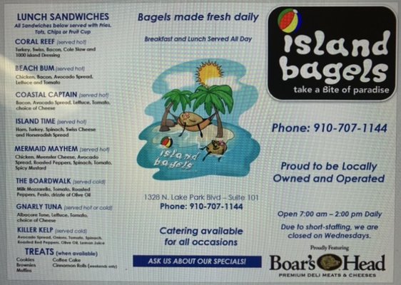 Menu photo 1 Island Bagels Carolina Beach, NC Menu photo 1 Island Bagels Carolina Beach, NC
