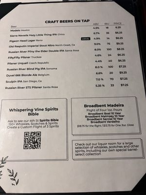 Menu photo 4 Whispering Vine Wine Co Reno, NV