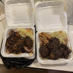 Small jerk chicken and large ox tail... Small jerk chicken and large ox tail...