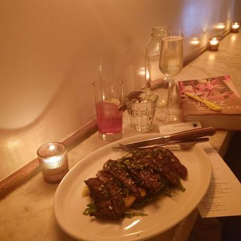 The East Pole - GRILLED ANGUS BLACK SKIRT STEAK . . . the mystery is underneath!!! - New American Near Me - New York, New York The East Pole - GRILLED ANGUS BLACK SKIRT STEAK . . . the mystery is underneath!!! - New American Near Me - New York, New York