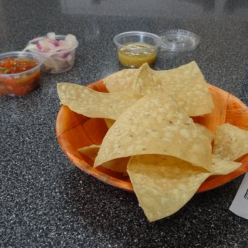 Mrs Tacos Mexican Grill - Complimentary chips and salsa. You get the salsa yourself at the salsa bar which there's a variety of options. - Mexican Near Me - Moreno Valley, California Mrs Tacos Mexican Grill - Complimentary chips and salsa. You get the salsa yourself at the salsa bar which there's a variety of options. - Mexican Near Me - Moreno Valley, California
