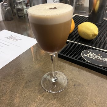 Restless Spirits - Espresso martini $11, $9 during happy hour 4-6pm each day - Distilleries Near Me - Kansas City, Missouri