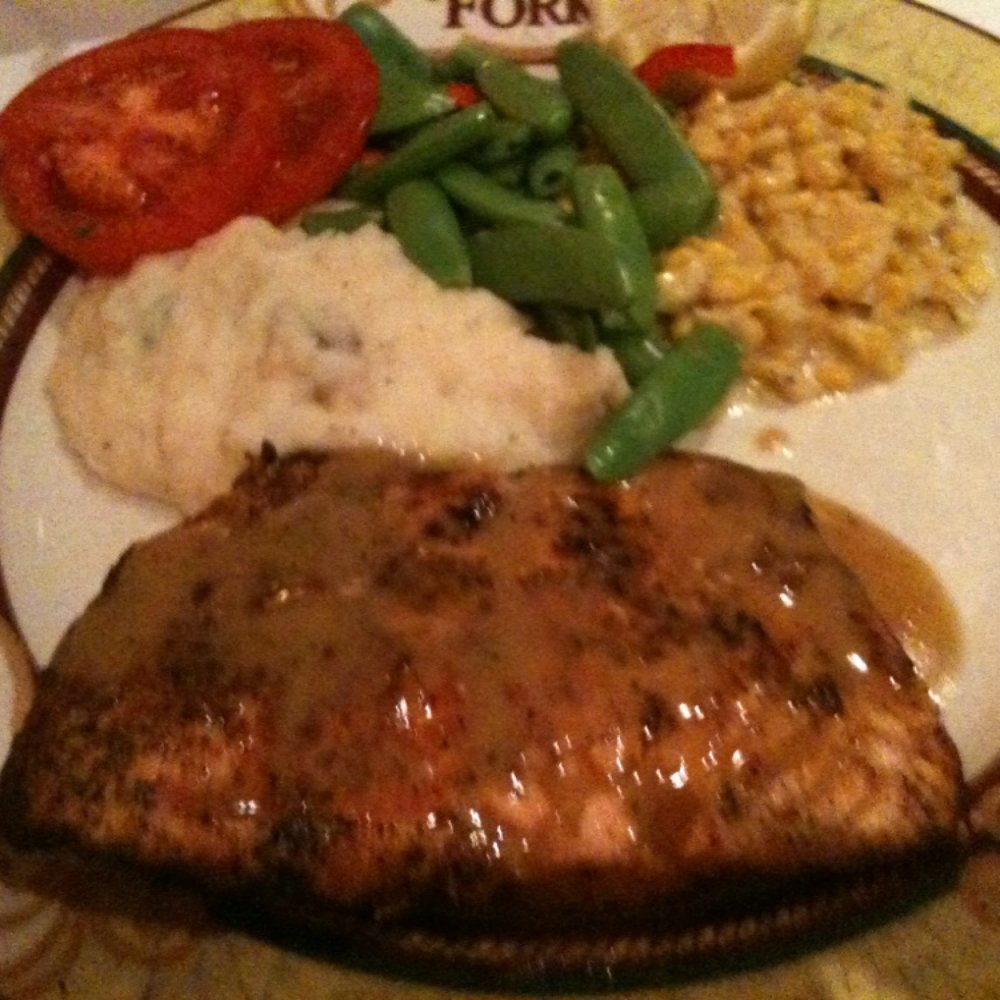 III Forks - Salmon, corn, whipped potatoes, & snap peas - Steakhouses Near Me - Frisco, Texas III Forks - Salmon, corn, whipped potatoes, & snap peas - Steakhouses Near Me - Frisco, Texas