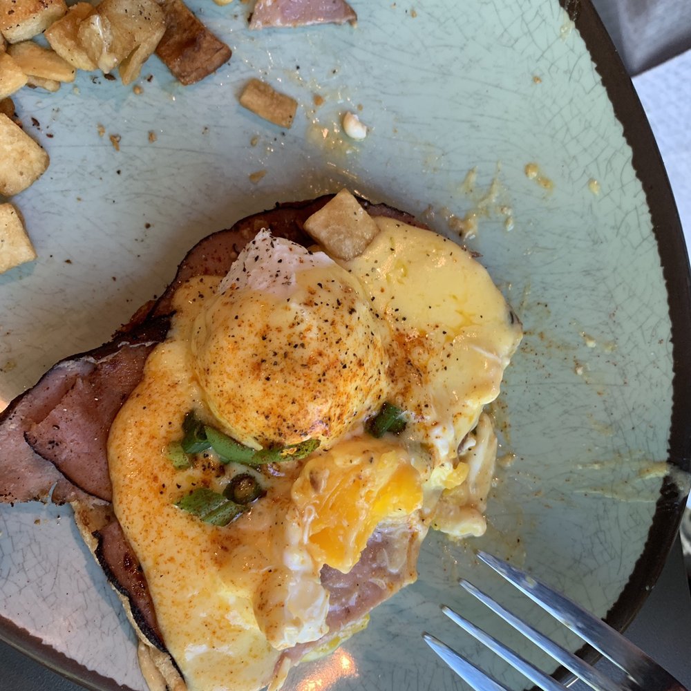 From The Hearth - Red Bluff - Eggs Benedict features what appears to be a soft-boiled egg. Served cold atop a burnt English muffin. WTH. - Breakfast & Brunch Near Me - Red Bluff, California From The Hearth - Red Bluff - Eggs Benedict features what appears to be a soft-boiled egg. Served cold atop a burnt English muffin. WTH. - Breakfast & Brunch Near Me - Red Bluff, California