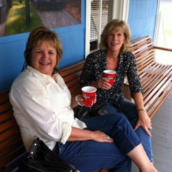 Enjoying coffee on the front porch