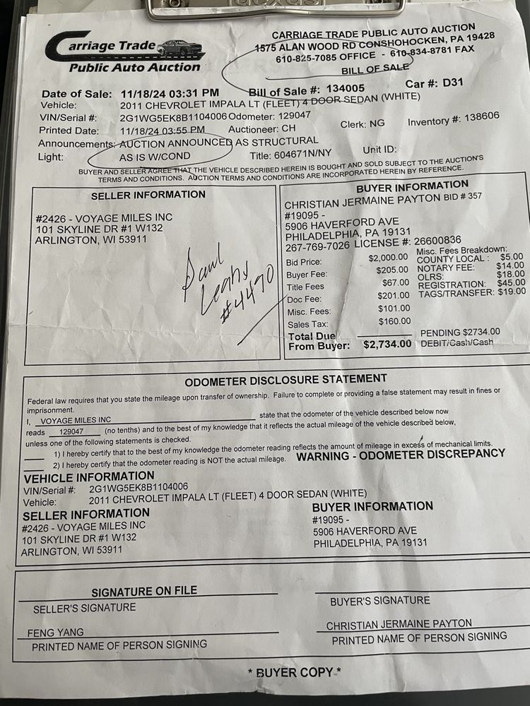 Carriage visual data 2