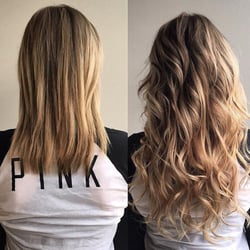 Elixir Hair Studio - Secret Veil extension installation using hand tied wefts.