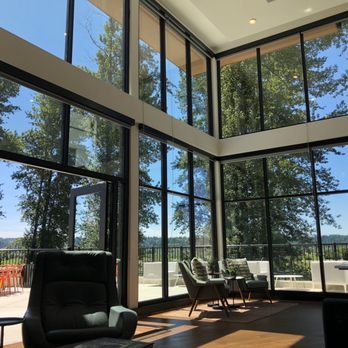 Bell Marymoor Park Apartments - View from the sofa in the lobby - Apartments Near Me - Redmond, Washington Bell Marymoor Park Apartments - View from the sofa in the lobby - Apartments Near Me - Redmond, Washington