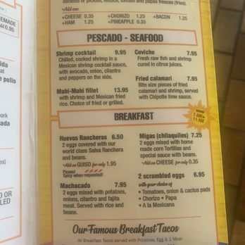 Los Lupes Taquería - Menu - Seafood Near Me - Irving, Texas