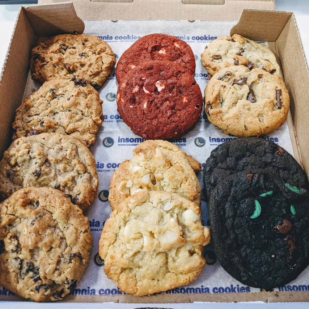 Insomnia Cookies - B9G3 promo: Oatmeal Raisin, Red Velvet, Chocolate Chip, Double Chocolate Mint. - Ice Cream & Frozen Yogurt Near Me - San Francisco, California Insomnia Cookies - B9G3 promo: Oatmeal Raisin, Red Velvet, Chocolate Chip, Double Chocolate Mint. - Ice Cream & Frozen Yogurt Near Me - San Francisco, California