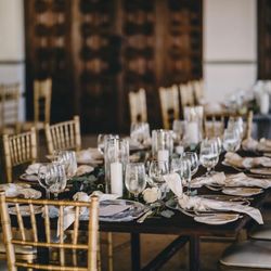 The Khoul Girls Balloons And Avent Design - 8' Rustic wooden tables for wedding