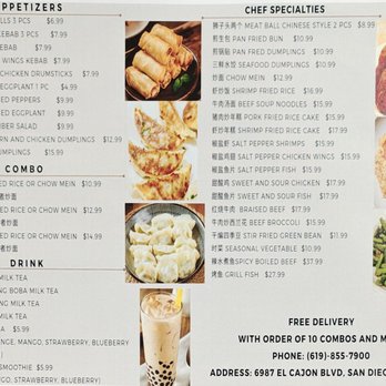 RY Noodle - Menu sheet - Chinese Near Me - San Diego, California RY Noodle - Menu sheet - Chinese Near Me - San Diego, California