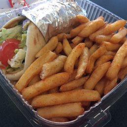 Lamb gyro and fries