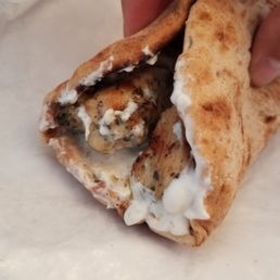"Chicken souvlaki pita"
