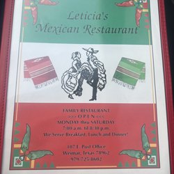 Leticias Mexican Restaurant - Full menu