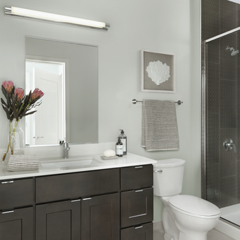 The Euclid - Tiled bathrooms with soft-close cabinetry and quartz countertops - Apartments Near Me - St Louis, Missouri The Euclid - Tiled bathrooms with soft-close cabinetry and quartz countertops - Apartments Near Me - St Louis, Missouri