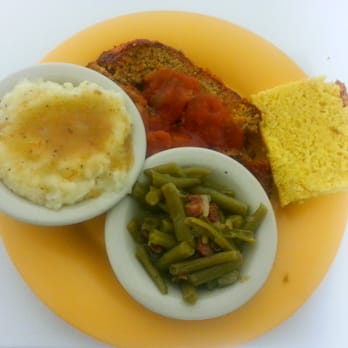 MEs Place - Meatloaf, mashed potatoes, seasoned green beans cornbread - Soul Food Near Me - Joplin, Missouri