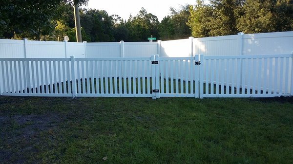 Vinyl Fence Installation — Fence and Plus - Vinyl fence installation is a popular choice for homeowners seeking a durable, attractive, and low-maintenance fencing solution. The installation process involves setting sturdy PVC posts, securing interlocking panels, and ensuring a level, seamless look throughout the property. Vinyl fencing is resistant to weather, rot, and pests, offering long-lasting protection and privacy without the need for painting or staining.

Fence and Plus specializes in professional vinyl fence installation, ensuring every project is completed with precision and care. Our experienced team handles every step—from design consultation and site preparation to expert installation and finishing touches. We use only high-quality materials and innovative techniques to deliver fences that are both beautiful and built to last. With Fence and Plus, customers enjoy peace of mind, knowing their investment enhances both the curb appeal and security of their property.

Whether you need a full privacy fence or a decorative picket style, Fence and Plus has the expertise and commitment to turn your vision into reality.