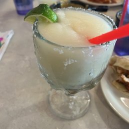 Happy Hour frozen margarita. Perfect on a hot and humid Texas afternoon.