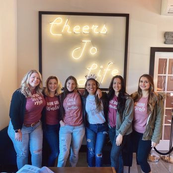 The Vineyard at Windham - Showing off our wine shirts while celebrating our bride to be - Wineries Near Me - Windham, New York