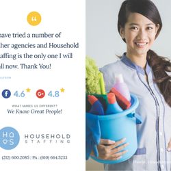 Household Staffing - With a 4.6 Facebook and 4.8 Google satisfaction rating, what makes us different? We know great people!