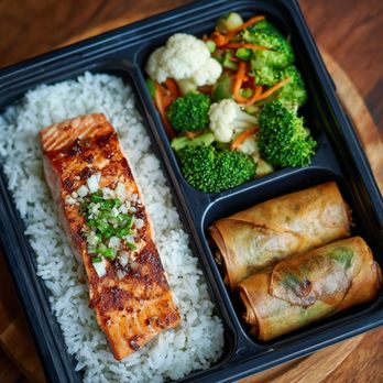 Chickonut - Lemon Garlic Salmon Bento Bowl - Asian Fusion Near Me - Southlake, Texas Chickonut - Lemon Garlic Salmon Bento Bowl - Asian Fusion Near Me - Southlake, Texas